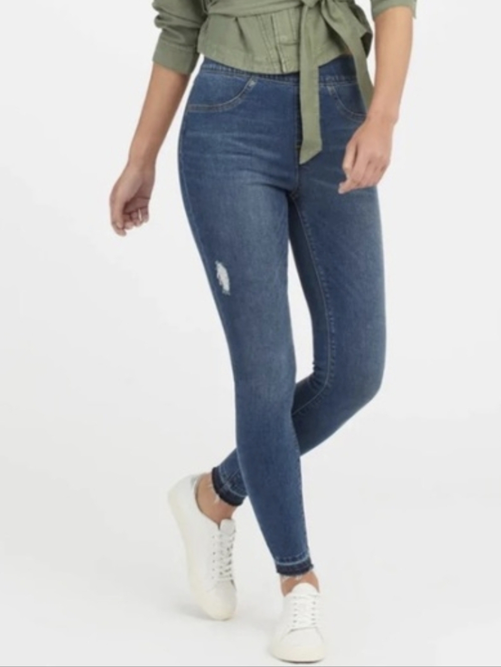 SPANX Distressed Ankle Skinny Jeans - Size XS